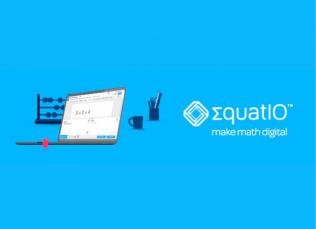 EquatIO logo next to a Texthelp computer graphic. 