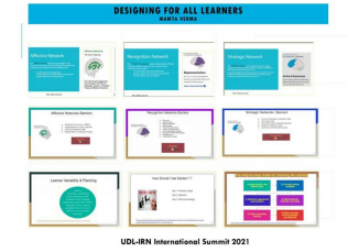 Overview of slides for the session Designing for All Learners by Mamta Verma