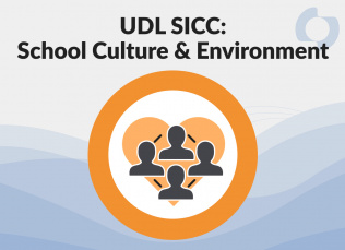 School Culture and Environment symbol that has four people with a heart at the background