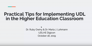 Practical Tips for Implementing UDL in the Higher Education 