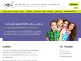 screen shot of the Southern Early Childhood Association website